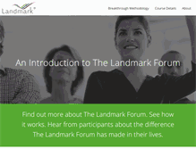 Tablet Screenshot of landmarkforumintroduction.com